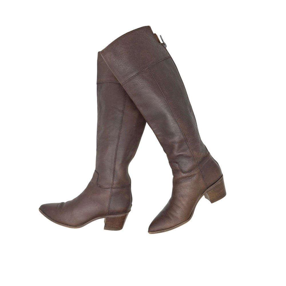 Franco Sarto Shannon Knee High‎ Leather Boots Brown 7
